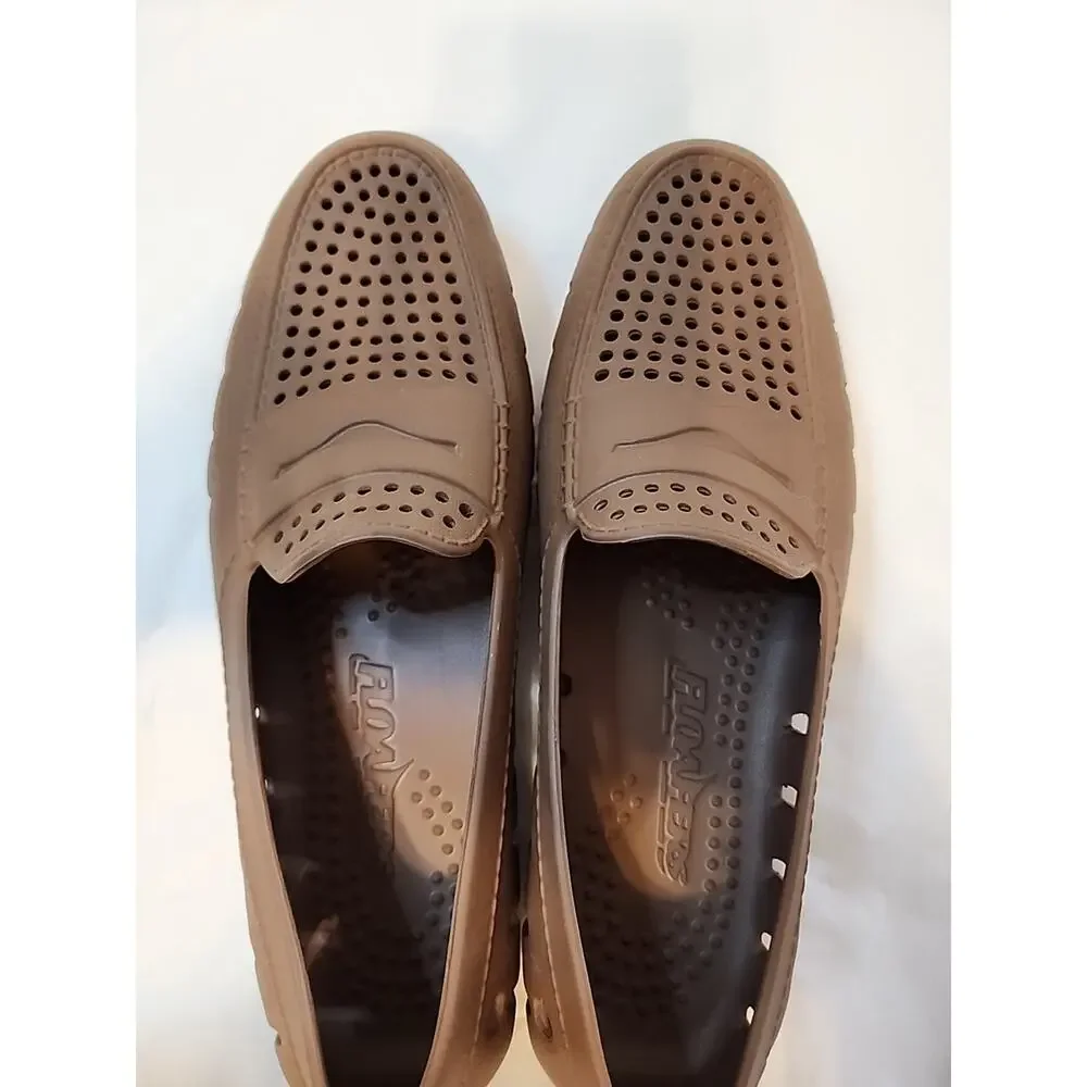 Country Club Driver Mens Brown Floafers 9 Slip-On Rubber Loafers